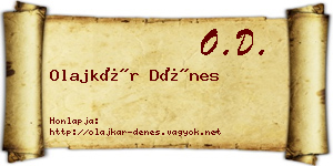 Olajkár Dénes névjegykártya